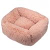 Hixingo Warm Plush Dog Bed for Large Dogs, Non-Slip Square Mat, Pink, XL view 1