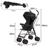 Belfoyer Lightweight Stroller from 6 Months, Reclining Seat, 3-Stage Canopy, Mosquito Net - Black view 2