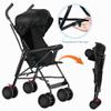 Belfoyer Lightweight Stroller from 6 Months, Reclining Seat, 3-Stage Canopy, Mosquito Net - Black view 4
