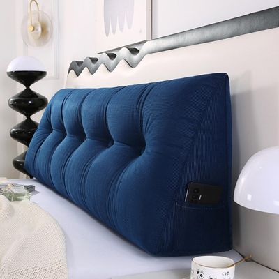 Triangular Chenille Wedge Pillow with Side Pockets, 150 x 50 x 20 cm