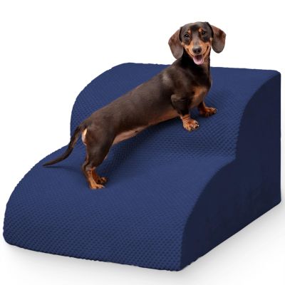Niubya Dog Stairs for Small Dogs, 30 cm, 2 Steps, Navy Blue