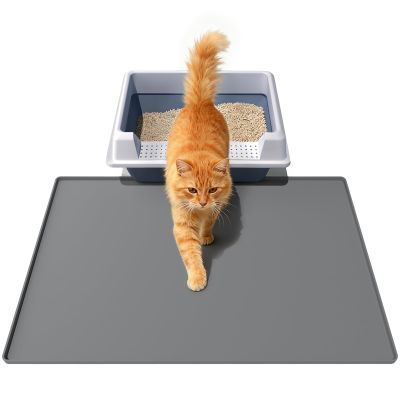 Soft Silicone Cat Litter Mat, 60 x 40 cm, Waterproof, Gray