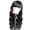 JIANBOHAIRS Body Wave Human Hair Wig with Bangs for Women, No Lace, Glue-Free, Natural Color for Thinning Hair (22 Inch) view 1