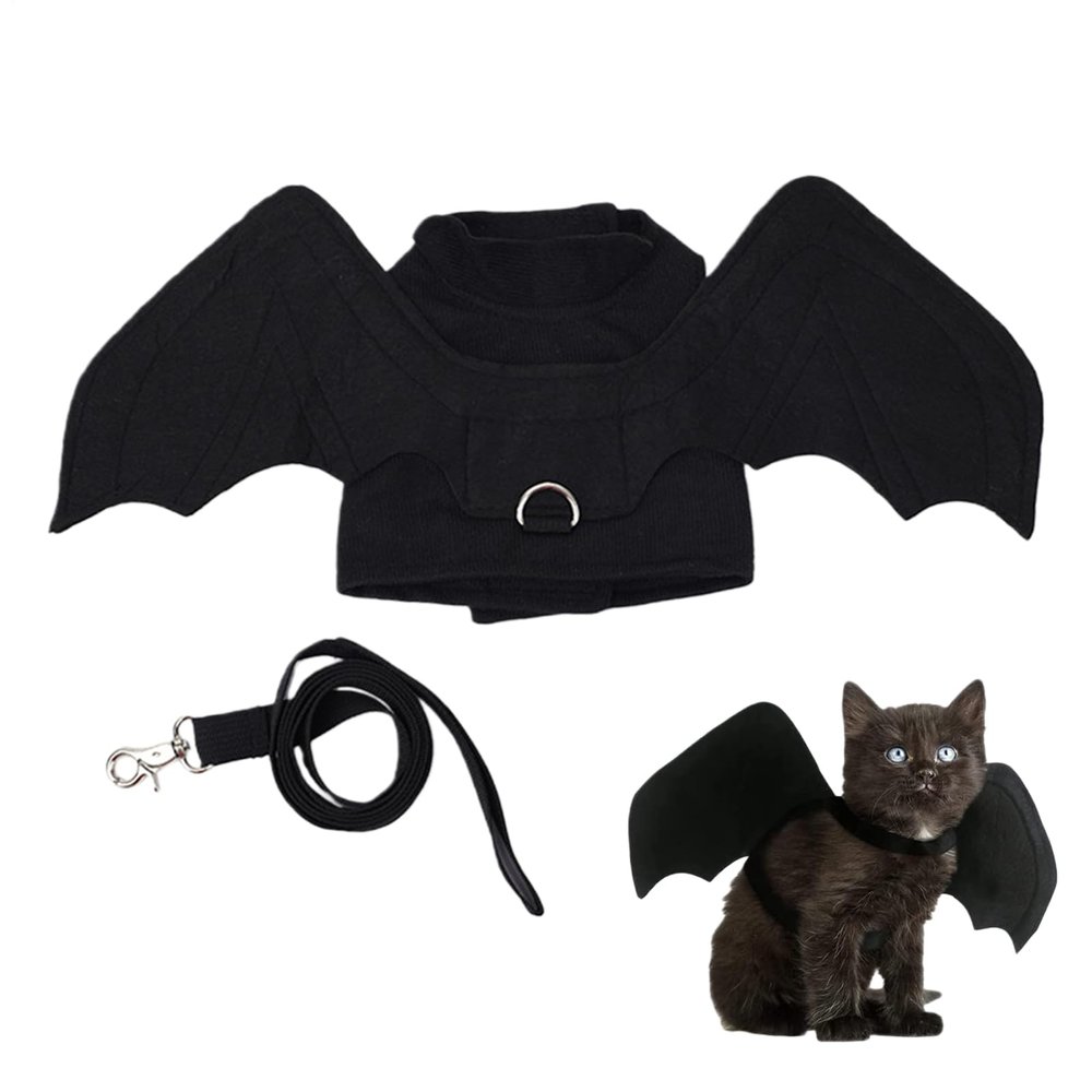 Cat Bat Wings Costume Harness with Leash