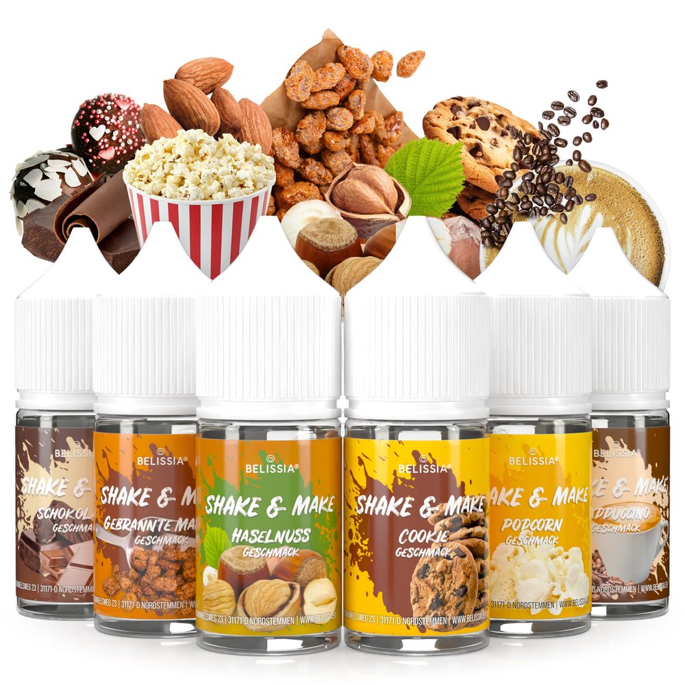 Belissia Shake and Make Coffee Break Flavor Set, 6 x 30 ml Food Flavoring