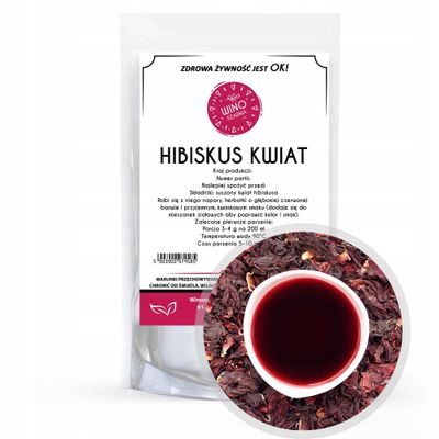Winoszarnia Whole Hibiscus Calyces 100g – High-Quality Mallow Tea | Aromatic & Tart | Ideal for Tea, Syrup & Cold Drinks