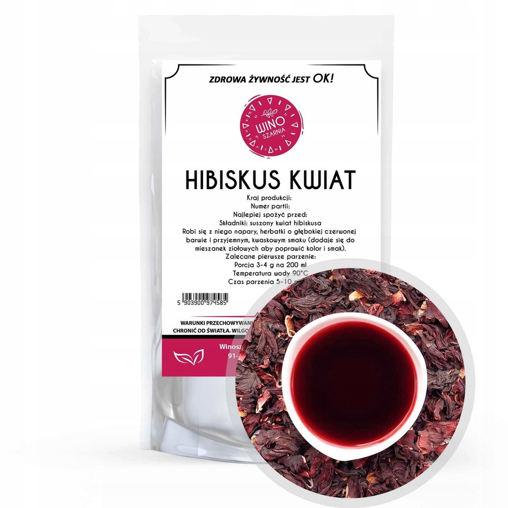 Winoszarnia Whole Hibiscus Calyces 100g – High-Quality Mallow Tea | Aromatic & Tart | Ideal for Tea, Syrup & Cold Drinks