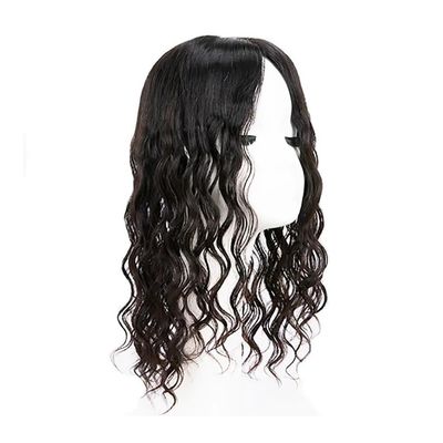 2 cm PU Around the Perimeter Scalp Topper, Curly Human Hair, Topper for Women, Unprocessed Human Hair, 4-Clip Hairpiece for Added Volume (10 inches, 15 x 16 cm)