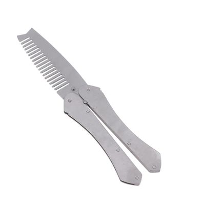 Men's Stainless Steel Beard Comb, Anti-Static, Break-Resistant, Folding