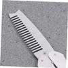 Men's Stainless Steel Beard Comb, Anti-Static, Break-Resistant, Folding view 2