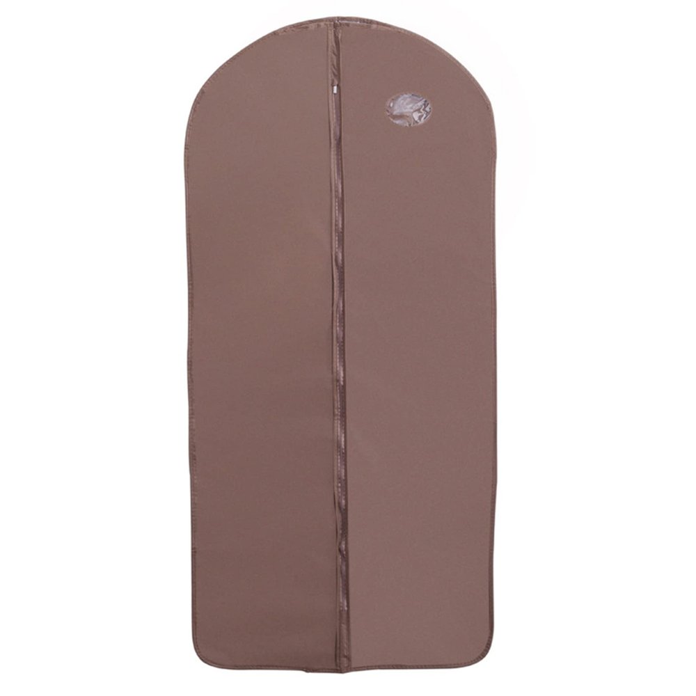 MRVAKDYDI Garment Bags, Breathable Garment Covers with Full-Length Zipper and Clear Window, Washable, Foldable (Brown B, 60 x 108 cm)