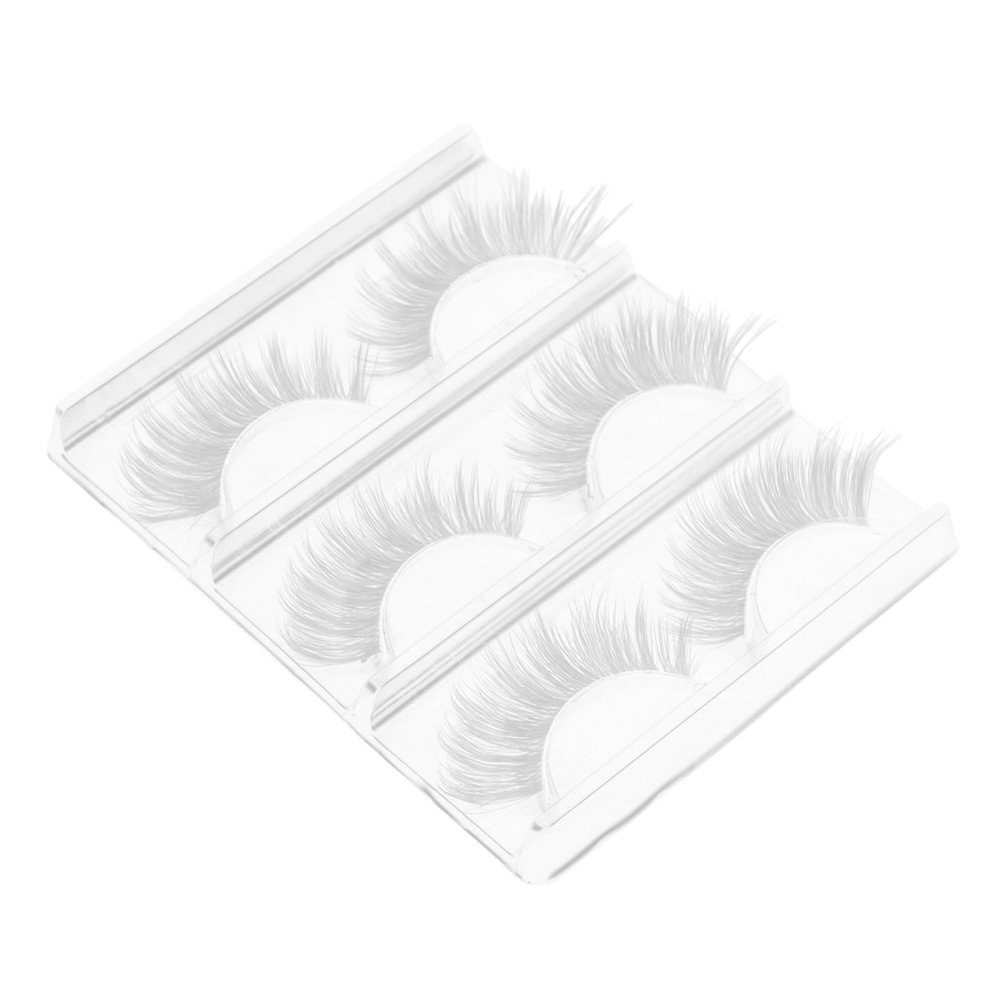 White False Eyelashes, 3 Pairs for Parties, Stage, Halloween