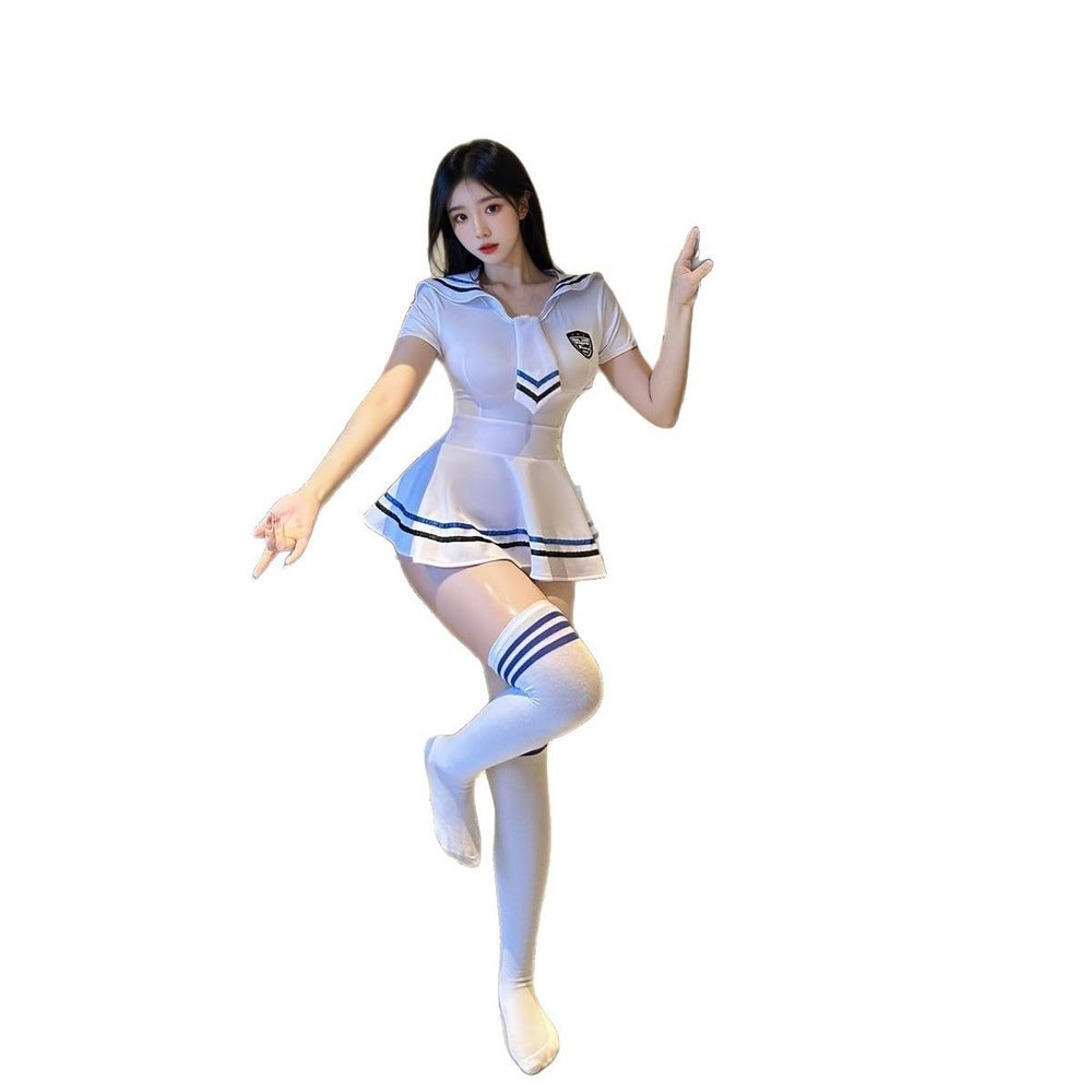 Secretary Lace Babydoll Cosplay Dress Set, Anime Bodysuit, Maid Outfit, Nightgown, Policewoman Nightgown S
