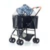 2-in-1 Foldable Pet Stroller for Cats and Dogs, 4-Wheel, Storage Basket, Up to 25 kg, Blue view 1
