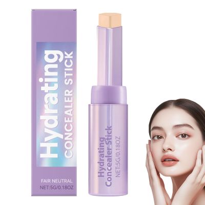 2-in-1 Contour Concealer Stick, Waterproof and Long-Lasting, Brightening Foundation Stick for Nose Contouring, Covers Blemishes (Ivory)