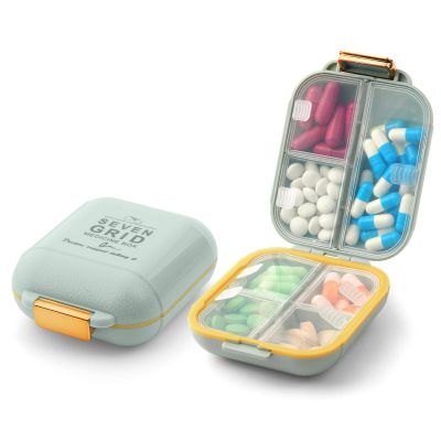 Fefod 7-Day Pill Organizer, Morning & Evening, 7 Compartments, Large Compartments, Green