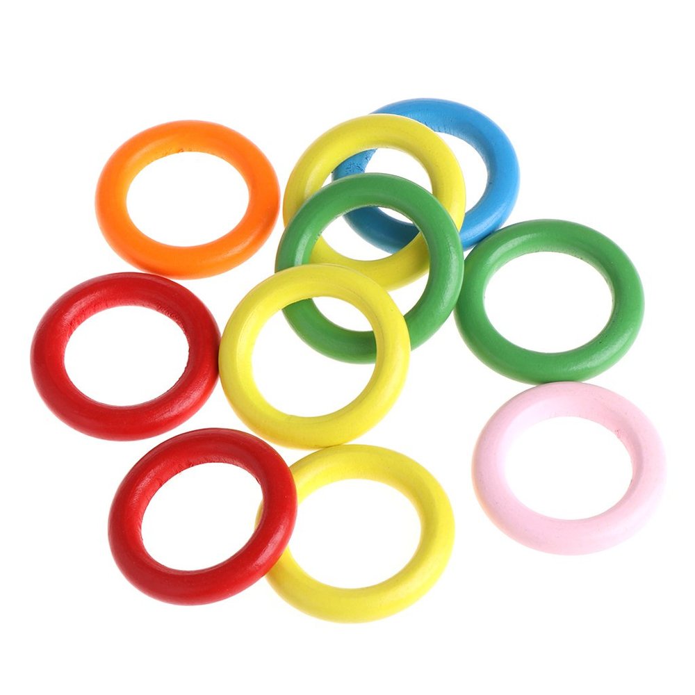 alloneslife 10 Pack Unfinished Wooden Rings for Crafts