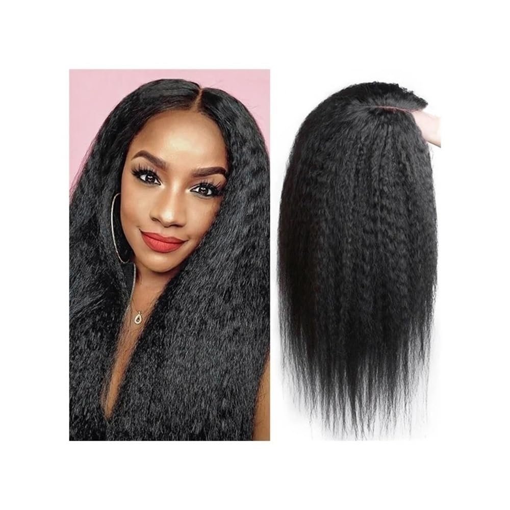 JIANBOHAIRS 14-Inch Human Hair Topper with Silk Base for Women, Clip-In Yaki Straight Hair, 130% Density, Natural Black, 16 x 18 cm