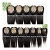 JIANBOHAIRS 14-Inch Human Hair Topper with Silk Base for Women, Clip-In Yaki Straight Hair, 130% Density, Natural Black, 16 x 18 cm view 2