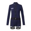 Bauzuoyo Women's Sexy Blue Police Costume Bodysuit with Zipper view 4