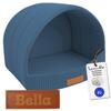 Leanbe Cozy Corduroy Pet Cave, Customizable with Engraved Name, Arched Shape, Soft Bed (Blue, R3: 55 x 47 x 39 cm) view 2