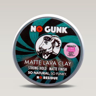 NO GUNK 100% Natural Matte Clay Hair Wax/Paste - Strong Hold - Natural & Organic Ingredients - Matte Lava Clay (50g, Rosemary, Tea Tree, Cedarwood)