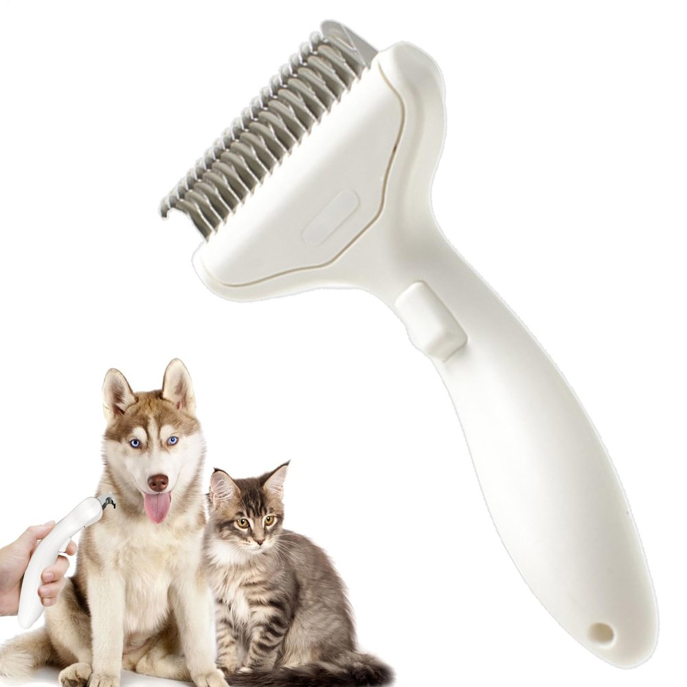 Self-Cleaning Stainless Steel Cat Brush for Shedding