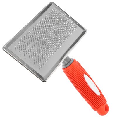 Abaodam Large Dog Brush Stainless Steel Hand Brush with Curved Needle Comb for Pet Grooming