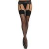 Lace Garter Belt for Women - 4 Straps with Stockings for Overknees (Black, One Size) view 1