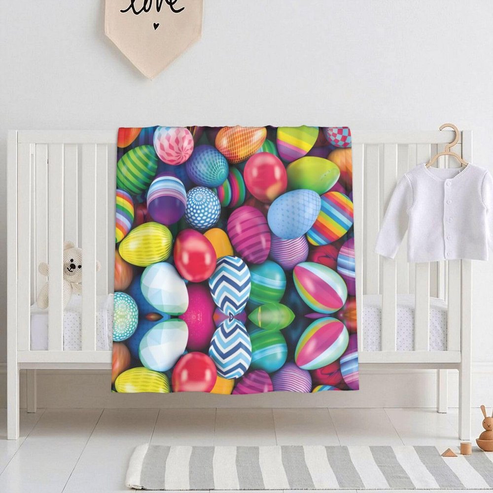 QAZWZML Easter Egg Baby Swaddle Blanket for Newborns, Cribs, Naps, and Daycare