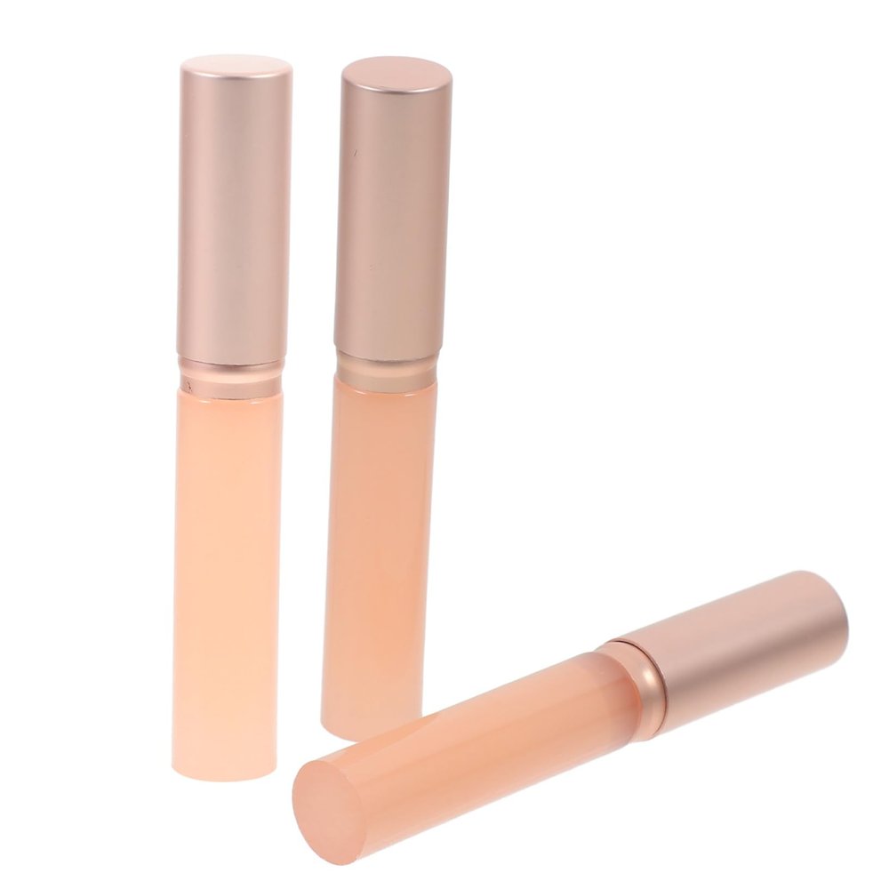 STOBAZA 3-Piece Silicone Lip Brushes with Covers, Portable Lip Gloss Applicators