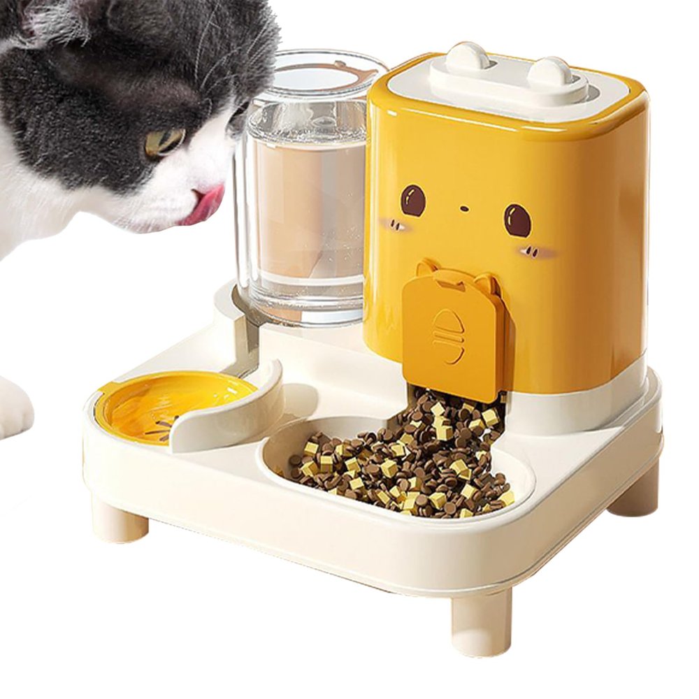 Krmoau Cat Feeder | 2-in-1 Automatic Pet Feeder and Smart Water Dispenser for Indoor and Outdoor Use