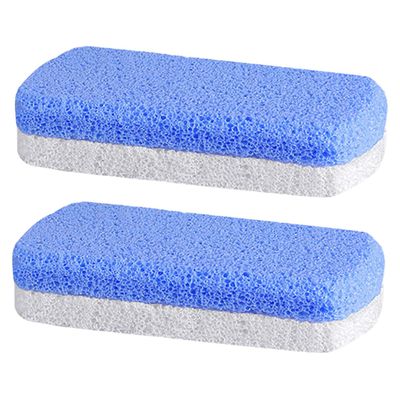 2-Piece Foot File Set Made of Foam Glass with Ergonomic Handle, Blue