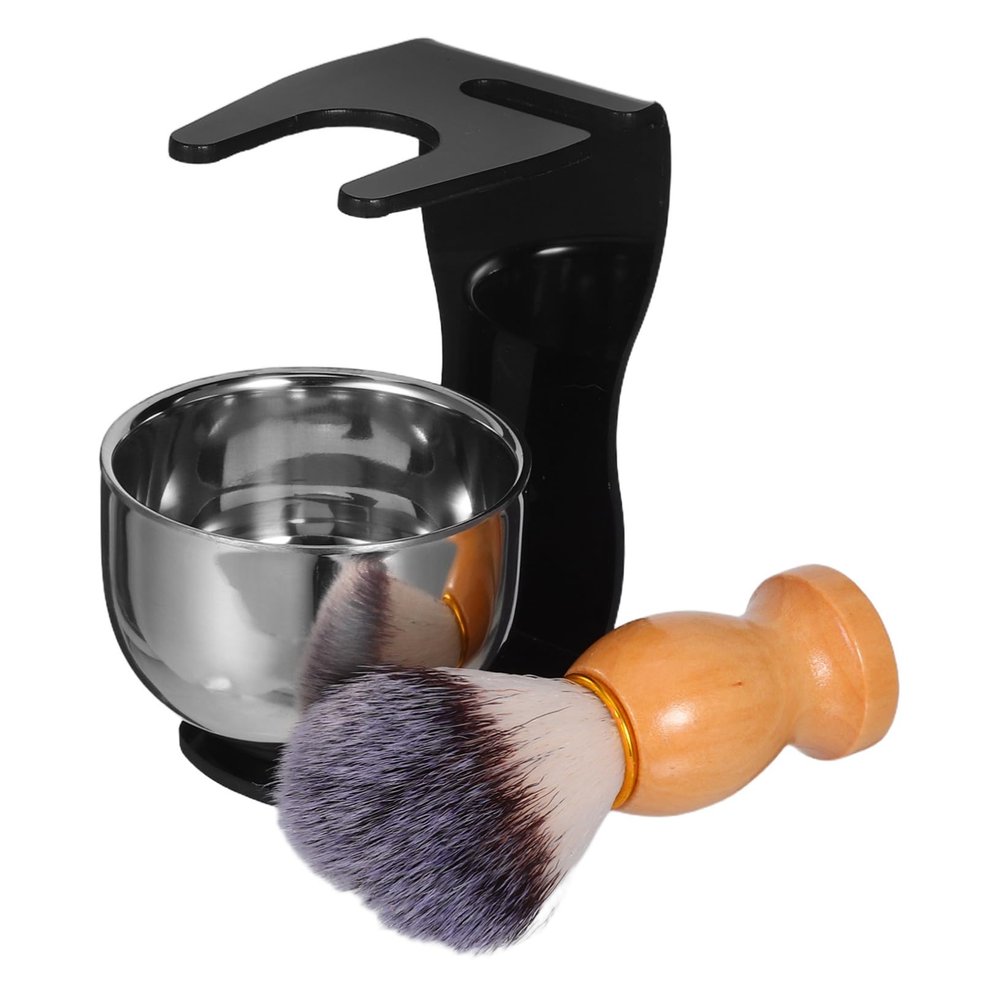 TOPBATHY Men's Soft Shaving Brush Set with Stainless Steel Holder