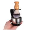 TOPBATHY Men's Soft Shaving Brush Set with Stainless Steel Holder view 4