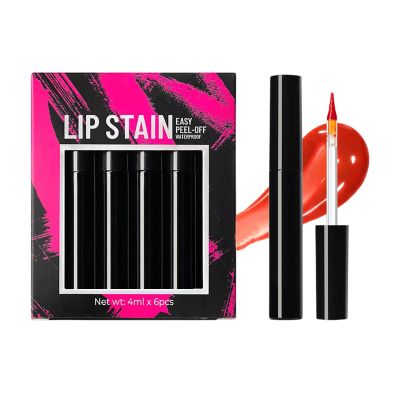 Peel-Off Lip Mask Set, 6 Colors, Long-Lasting Pigmentation