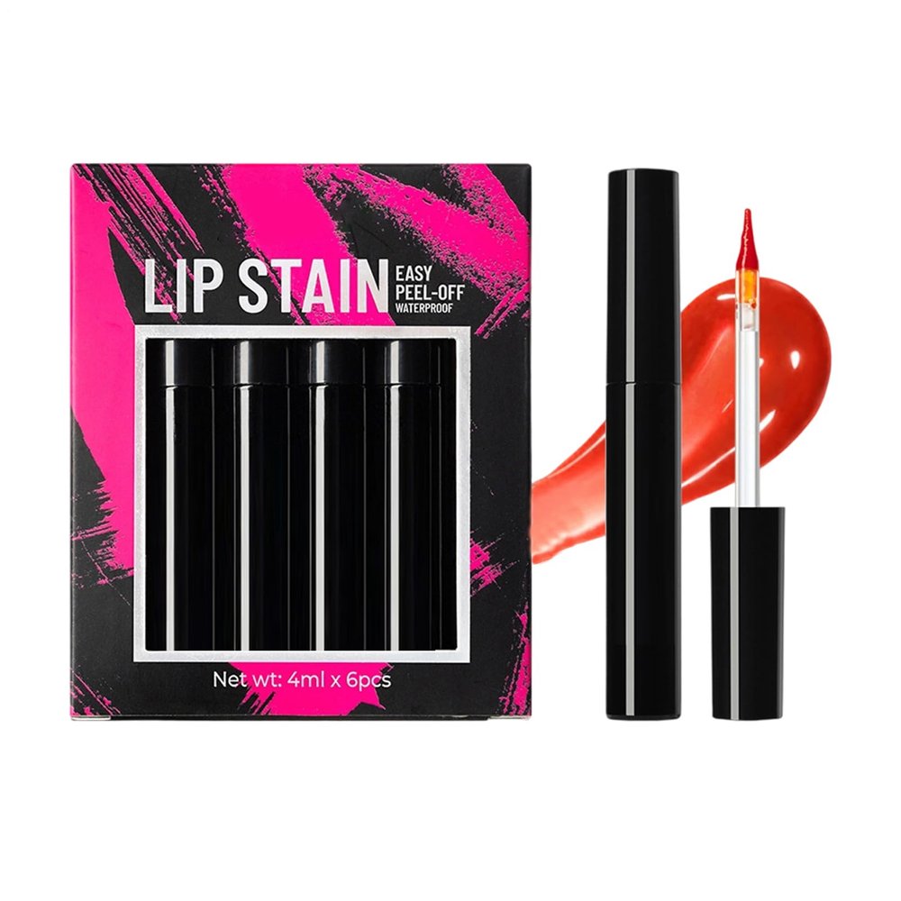 Peel-Off Lip Mask Set, 6 Colors, Long-Lasting Pigmentation