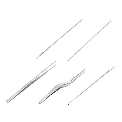 HANABASS 5-Piece Stainless Steel Ear Pick Set with Non-Slip Handles