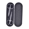 TOPBATHY 2-Piece Black Stainless Steel Eyebrow Scissors with Rounded Tips view 1