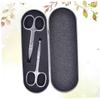 TOPBATHY 2-Piece Black Stainless Steel Eyebrow Scissors with Rounded Tips view 2