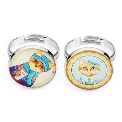 12 mm Glass Cat-Design Refrigerator Sticker for DIY
