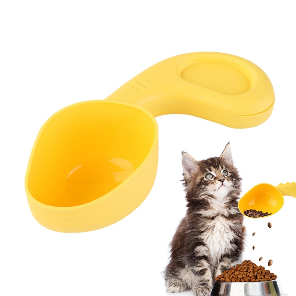 Dog Food Scoop with Integrated Sealing Clip