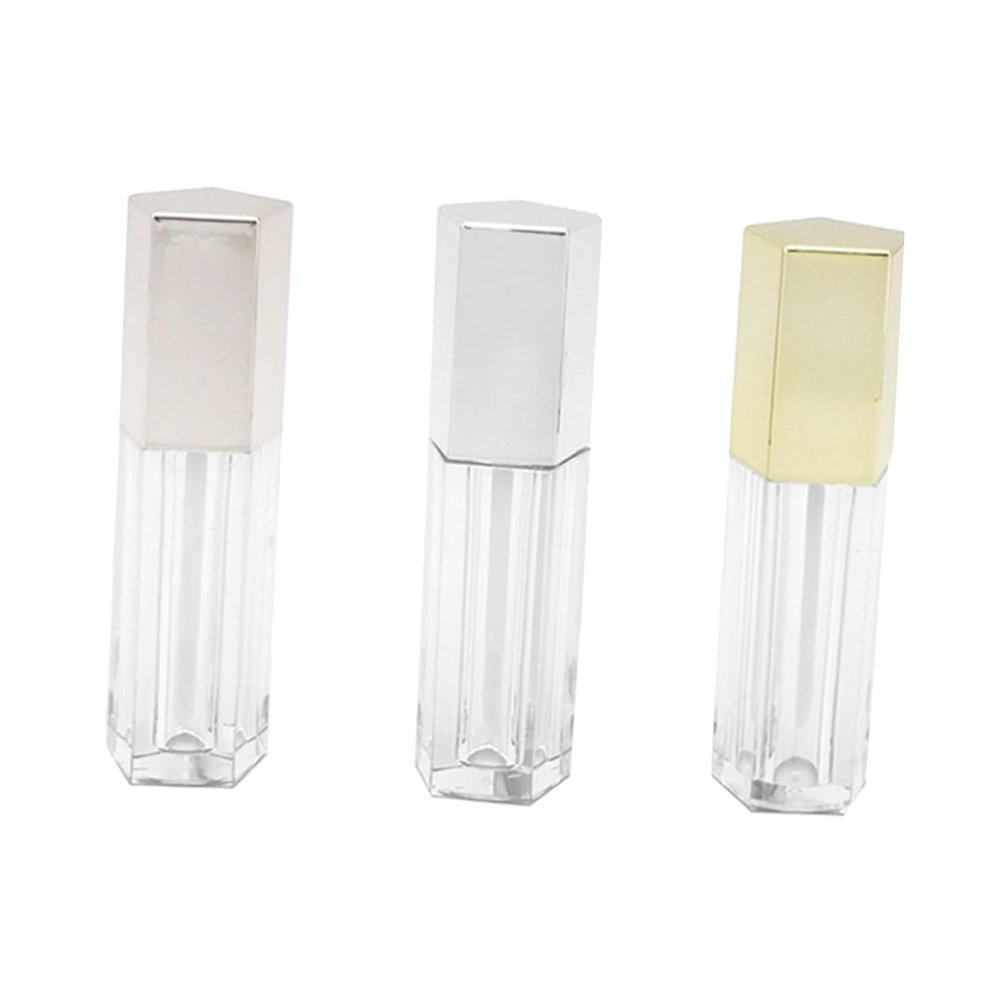 3-Piece Compact Pentagonal ABS Lip Gloss Bottles