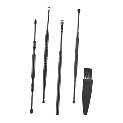 Double-Headed Earwax Cleaning Tool Set, Steel, Black