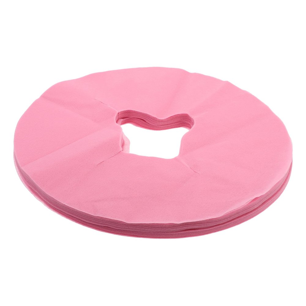 VILLFUL Disposable Massage Headrest Covers, 100-Pack, Breathable Nonwoven, Comfortable and Hygienic, Pink