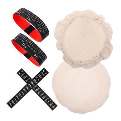 TOGEVAL Sourdough Starter Kit with Fabric Covers, Thermometer Stickers, and Date Bands