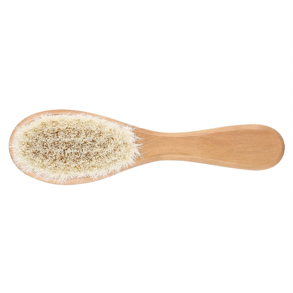 Hamwesh Baby Hair Brush with Natural Goat Hair and Smooth Wood Handle