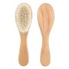 Hamwesh Baby Hair Brush with Natural Goat Hair and Smooth Wood Handle view 4