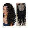Women's Curly Human Hair Topper, 14 Inches, 150% Density, Natural Black European Hair, 15 x 16 cm Silk Base view 1