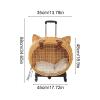 Medium Retro Breathable Pet Carrier with Wheels for Dogs view 4